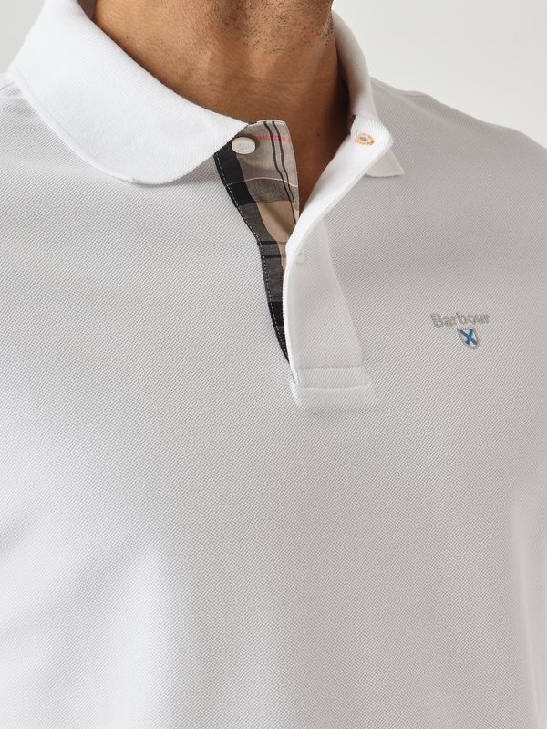 5. Polo uomo in cotone piquè Bianco Barbour mml0012