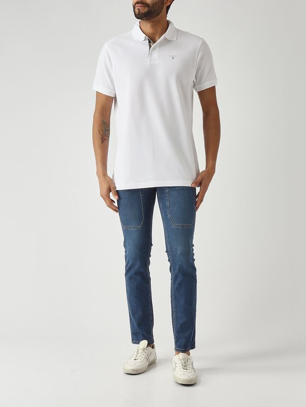 2. Polo uomo in cotone piquè Bianco Barbour mml0012