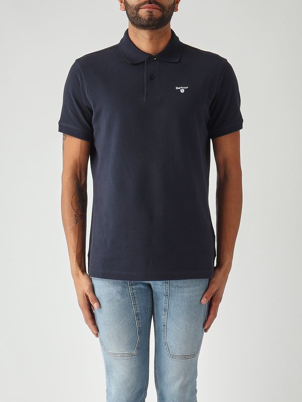 Men's cotton piqué polo shirt Navy Barbour
