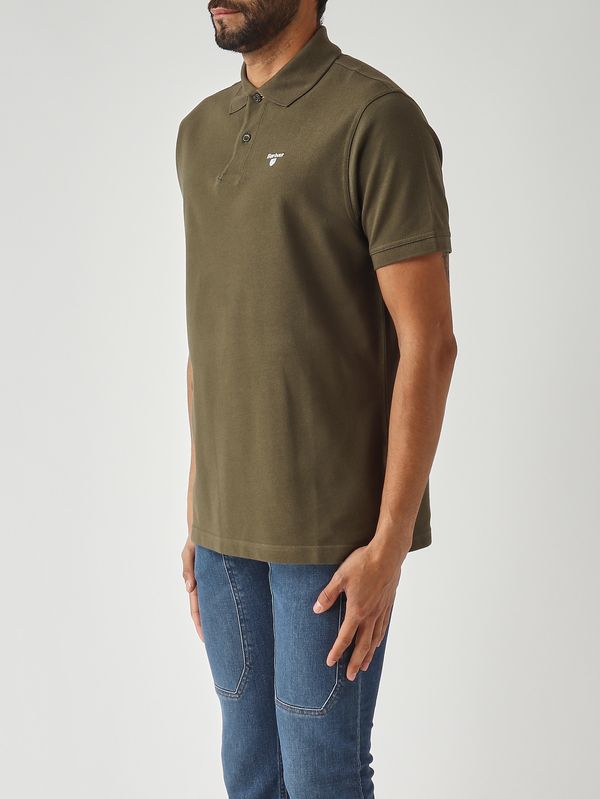 3. Herren-Polohemd aus Piqué-Baumwolle Dunkle Olive Barbour mml0012