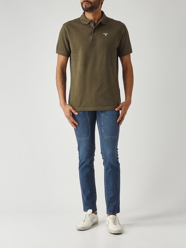 2. Herren-Polohemd aus Piqué-Baumwolle Dunkle Olive Barbour mml0012