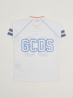 2. Mädchenkleid aus Funktionsjersey Weiß-Blau
