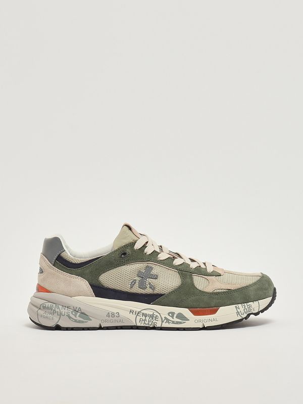 Herren-Sneaker Mase 25 8015 aus Leder und Mesh Weiß-Militär Premiata