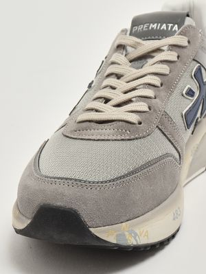 5. Herren-Sneaker Mick 8001 aus Leder und Mesh Grau