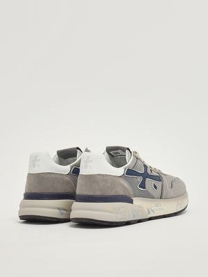 3. Herren-Sneaker Mick 8001 aus Leder und Mesh Grau