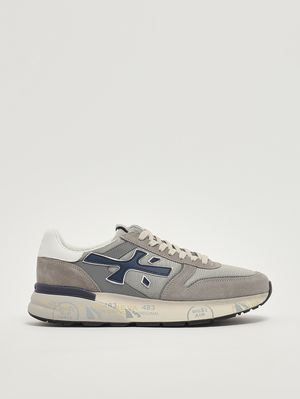 1. Herren-Sneaker Mick 8001 aus Leder und Mesh Grau