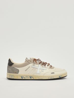 1. BSKT Clay 8163 Herren-Sneaker aus Leder Elfenbein-Anthrazit