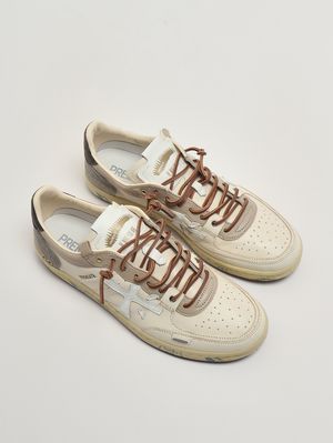 2. BSKT Clay 8163 Herren-Sneaker aus Leder Elfenbein-Anthrazit
