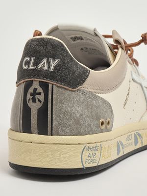 5. BSKT Clay 8163 Herren-Sneaker aus Leder Elfenbein-Anthrazit