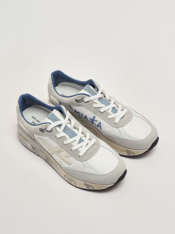 2. Moerun 8075 men's leather and mesh sneakers White Premiata moe08075