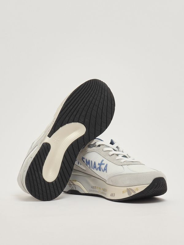 4. Moerun 8075 men's leather and mesh sneakers White Premiata moe08075