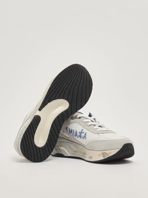4. Moerun 8075 men's leather and mesh sneakers White