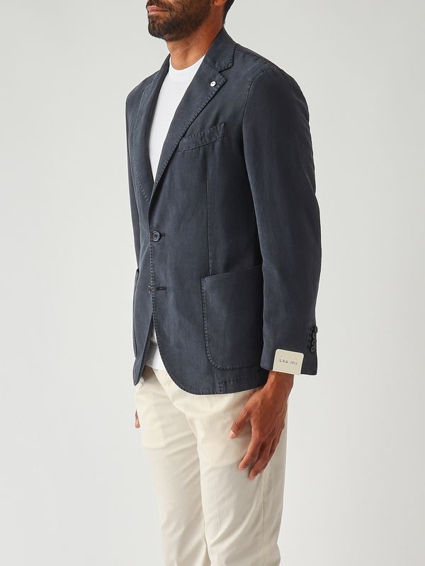 3. Blazer uomo Jack Dr. in misto cotone lavato e lino mano pesca Navy L.B.M. 1911 651662837
