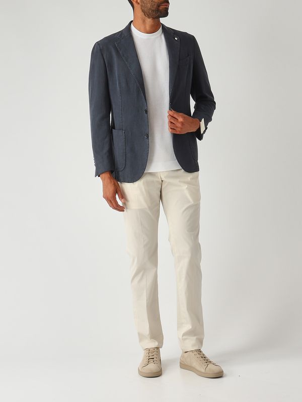 2. Blazer uomo Jack Dr. in misto cotone lavato e lino mano pesca Navy L.B.M. 1911 651662837