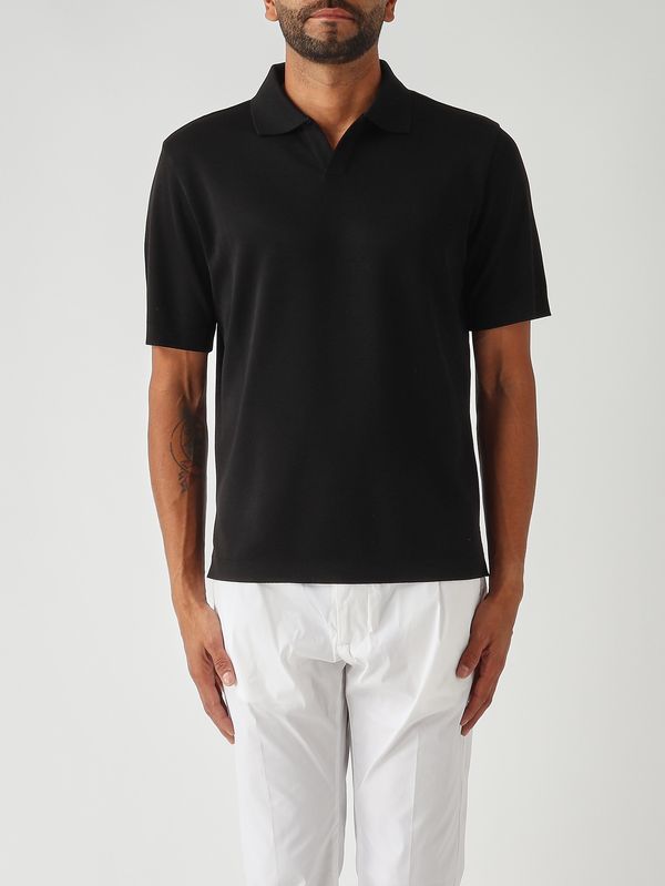 Herren-Poloshirt aus Baumwolle Schwarz Herno