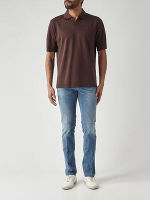 2. Polo de hombre de algodón Moreno
