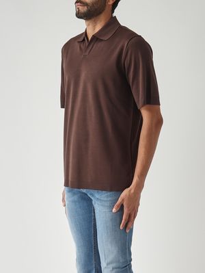 3. Polo de hombre de algodón Moreno