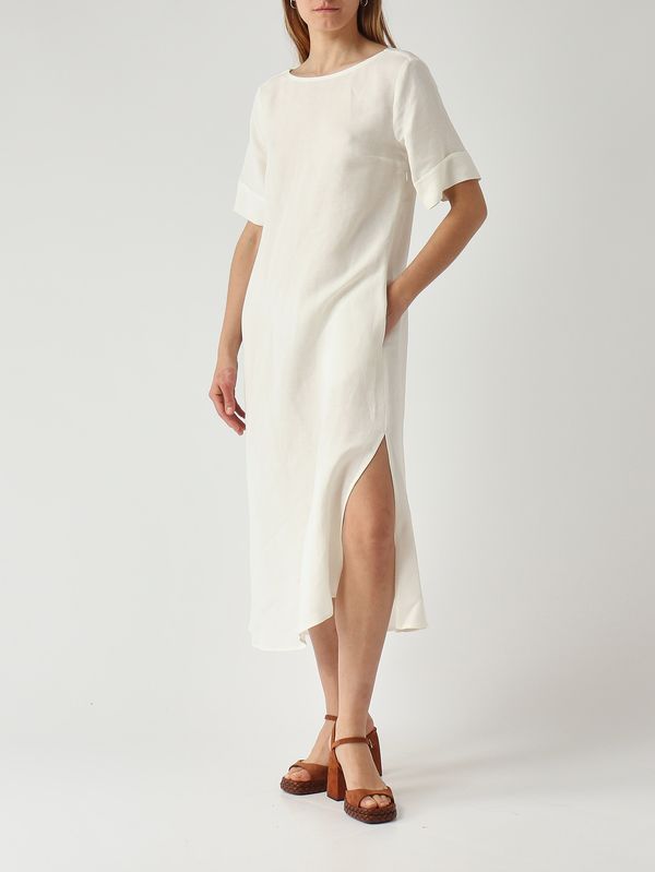 2. Damenkleid aus Leinen und Viskose Weiß Maliparmi jf670940106