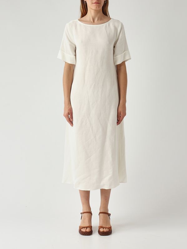 Maliparmi Women's linen and viscose dress - White | Caposerio.com Maliparmi Women's linen and viscose dress - White | Caposerio.com