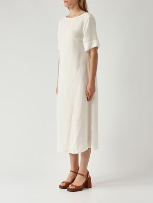 3. Damenkleid aus Leinen und Viskose Weiß