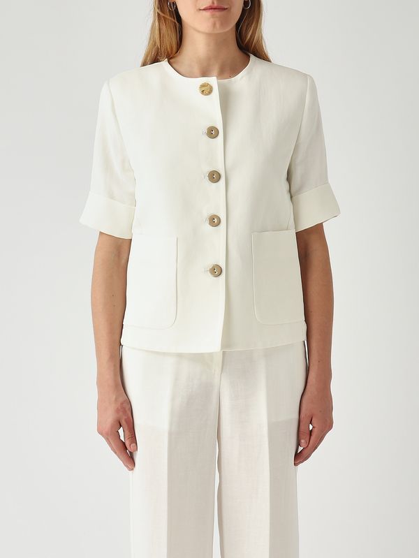 1. Women's linen and viscose jacket White Maliparmi jd648140106