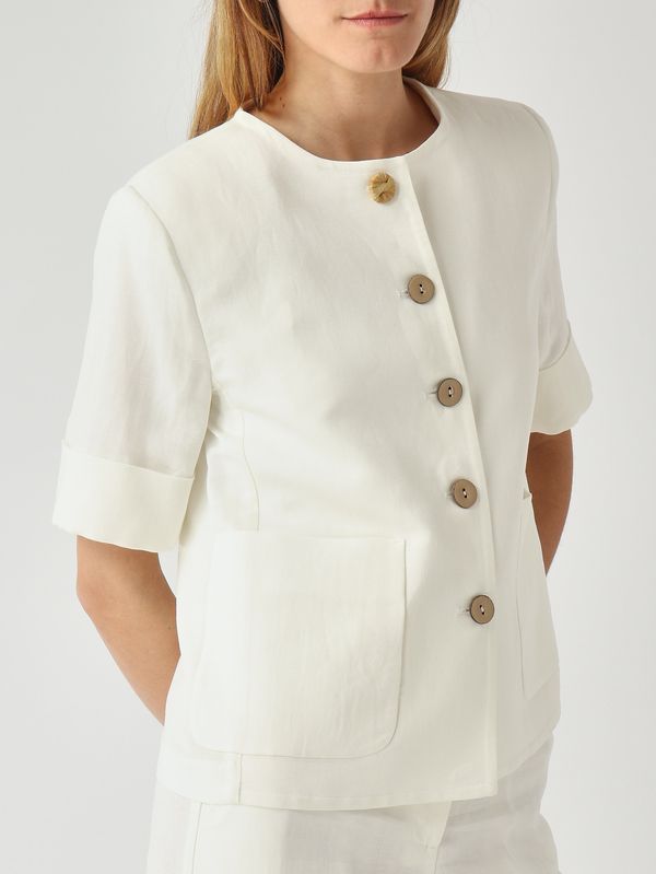 5. Women's linen and viscose jacket White Maliparmi jd648140106