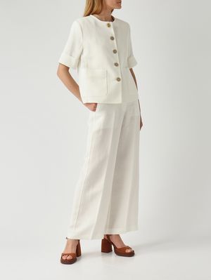 2. Women's linen and viscose jacket White