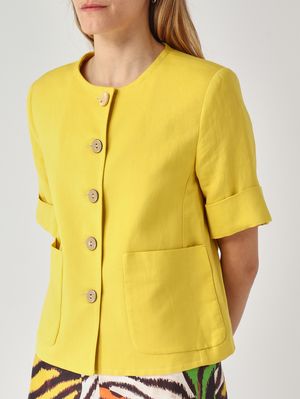 6. Giacca donna in lino e viscosa Limone