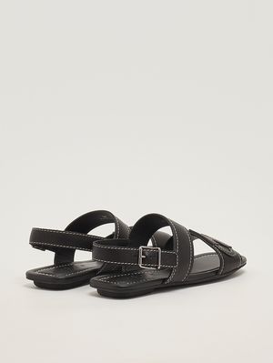 3. Sandalia de mujer H685 de piel Negro