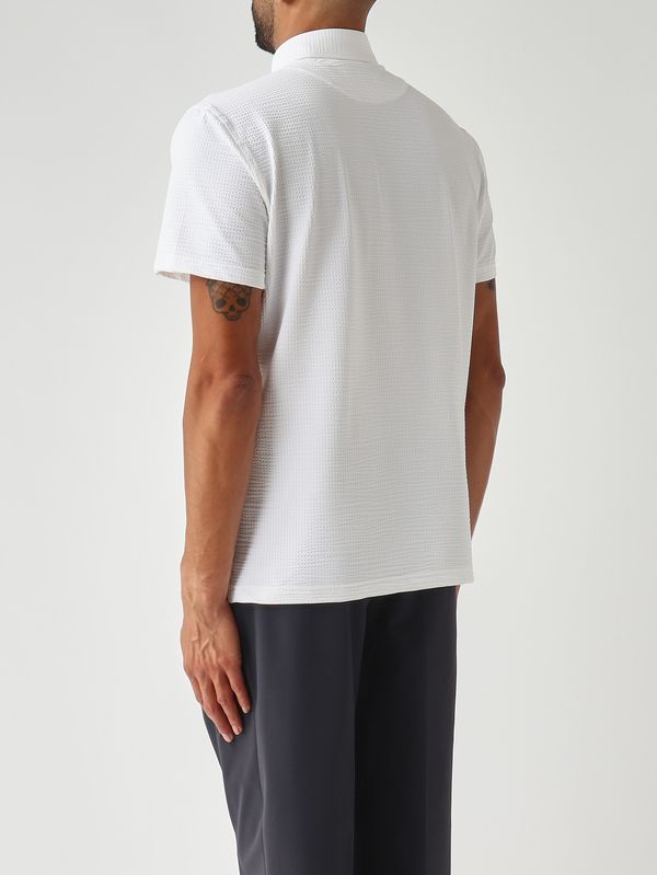 4. Herren-Poloshirt aus technischem Seersucker-Gewebe Weiß Guglielminotti s371gjp