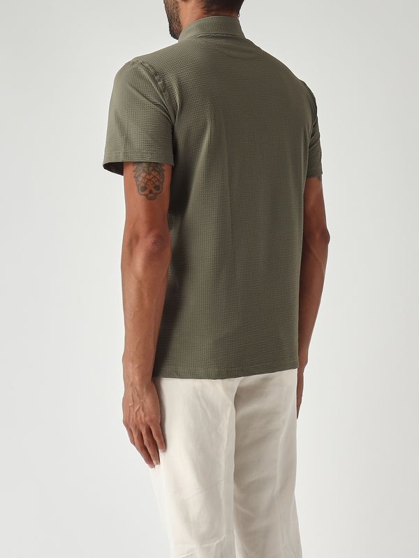 4. Herren-Poloshirt aus technischem Seersucker-Gewebe Militärisch Guglielminotti s371gjp