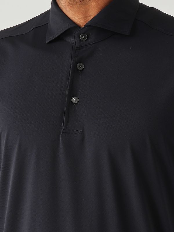 5. Herren-Polohemd aus technischem, elastischem Funktionsgewebe Marineblau Guglielminotti sjhtgjp