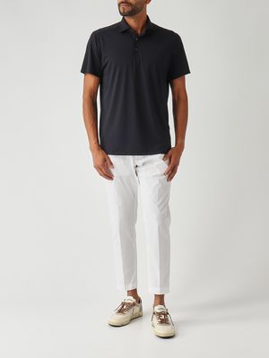 2. Herren-Polohemd aus technischem, elastischem Funktionsgewebe Marineblau