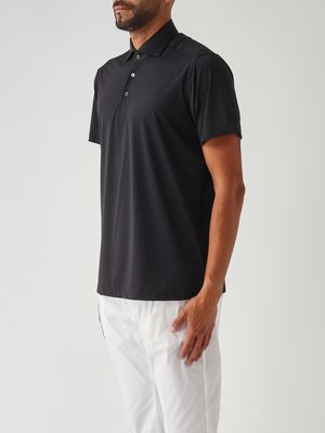 3. Herren-Polohemd aus technischem, elastischem Funktionsgewebe Schwarz