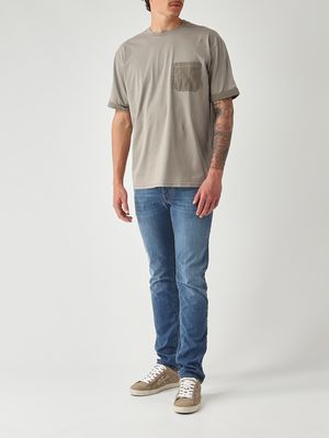 2. Herren-T-Shirt aus gewaschener Baumwolle Gewaschenes Grau
