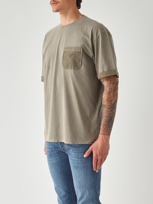 3. Herren-T-Shirt aus gewaschener Baumwolle Militär-Waschung