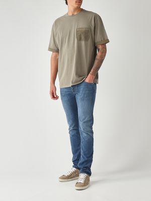 2. Herren-T-Shirt aus gewaschener Baumwolle Militär-Waschung