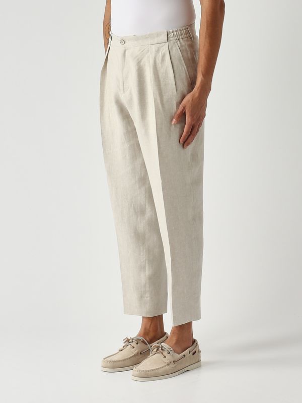3. Pantalone uomo PortobelloS in lino Tortora Briglia portobellos300118