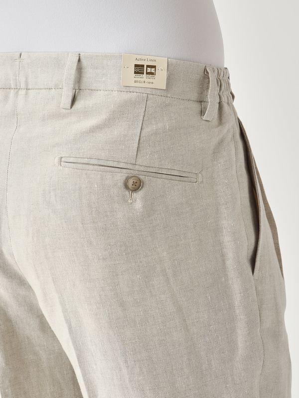 5. Pantalone uomo PortobelloS in lino Tortora Briglia portobellos300118