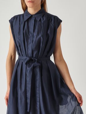 5. Vestido de mujer de gasa con efecto seda. Azul Noche