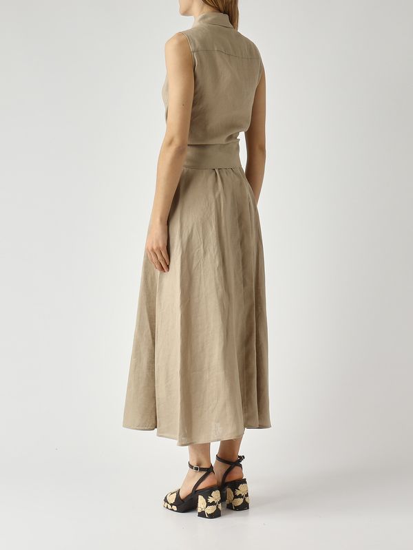 4. Damenkleid aus Leinen Travertin Meimeij m6en06