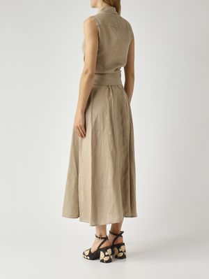 4. Damenkleid aus Leinen Travertin