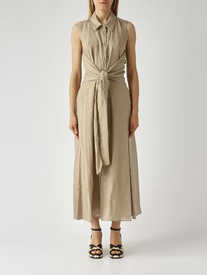 1. Damenkleid aus Leinen Travertin