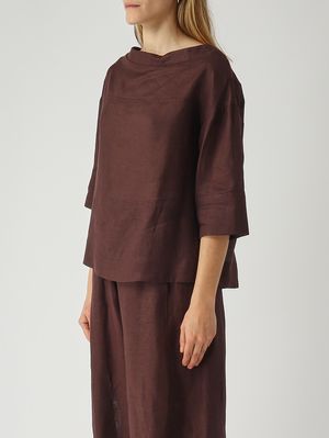 3. Damenbluse aus Leinen Moka