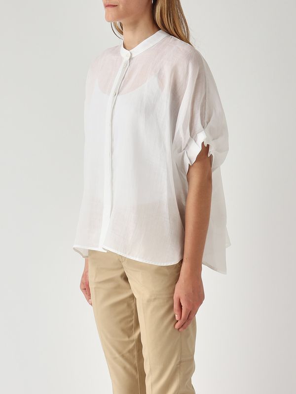 3. Camisa de mujer de ramio Blanco Meimeij m6ej06