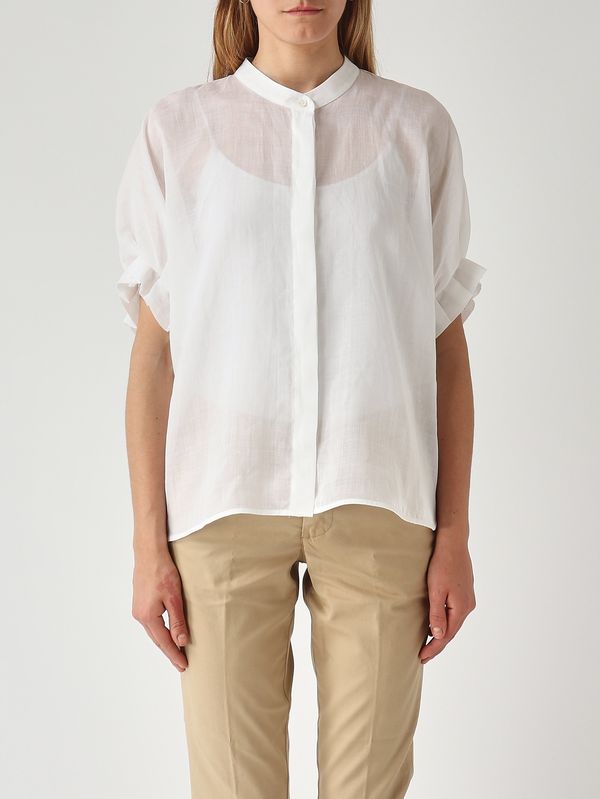 1. Camisa de mujer de ramio Blanco Meimeij m6ej06