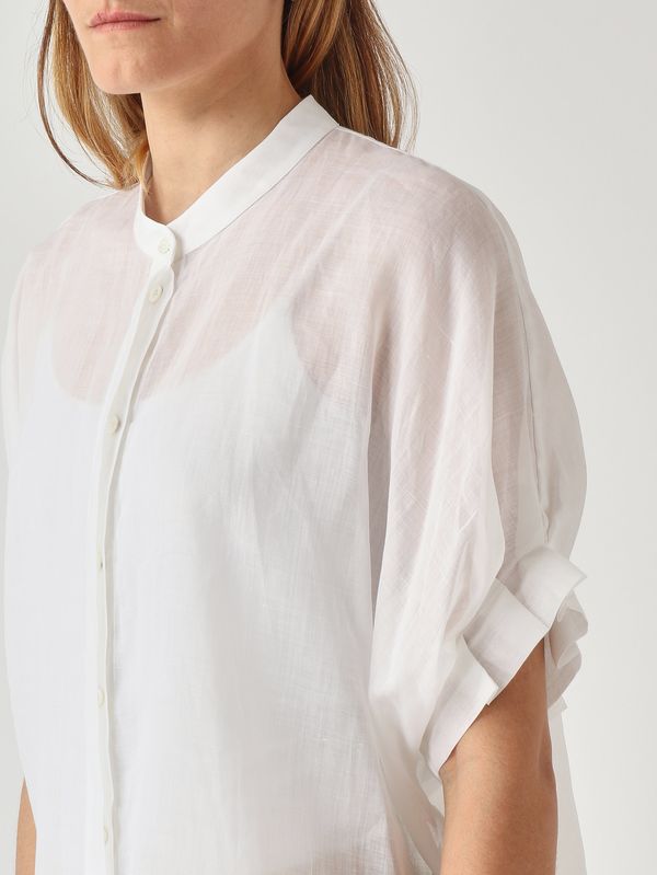 5. Camisa de mujer de ramio Blanco Meimeij m6ej06