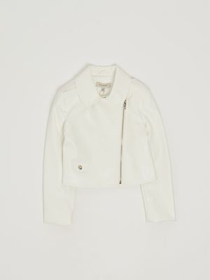 1. Faux leather jacket for girls White