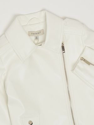 3. Faux leather jacket for girls White
