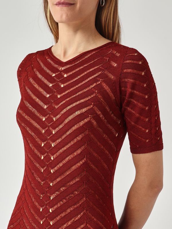 Twinset Women's chevron knit dress - Brown | Caposerio.com